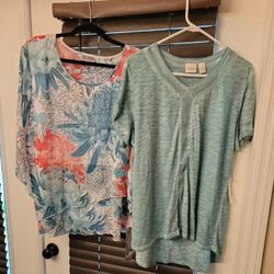 Set Of 2 LADIES' SIZE XL SUMMER BLOUSES SHIRTS NEW WITH TAGS 