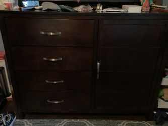 4 Drawer Dresser Tv Stand Brown Solid Wood - Ropero Cajonera Madera 