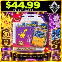 Pokémon TCG 30th Celebration Tech Sticker Collection Lucario Sealed 3 Packs