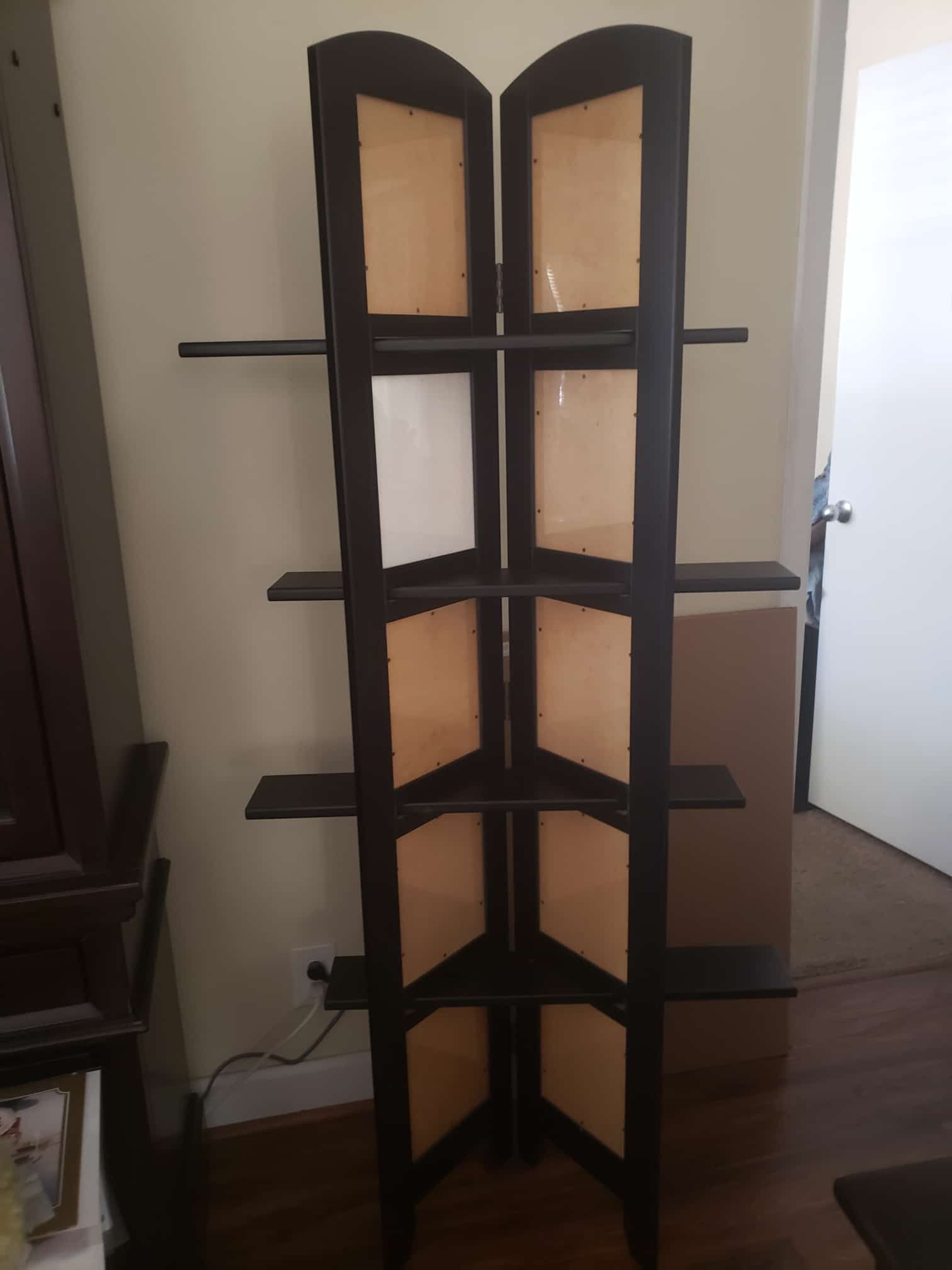 Black Picture Frame Stand with Shelves