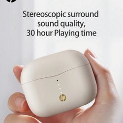 HP True H23A Wireless Earphone 5.3 Auto Pairing Earbuds 30H Playtime For iPhone Beige