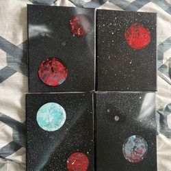 Space Themed Spray Paintings