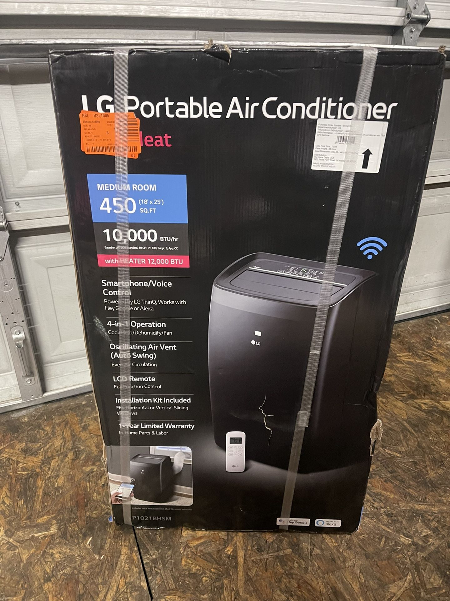 LG 10,000 BTU (DOE) 115-Volt Portable Air Conditioner LP1021BHSM Cools 500  Sq Ft with Heat, Dehumidifier, Wi-Fi Enabled for Sale in Des Plaines, IL -  OfferUp