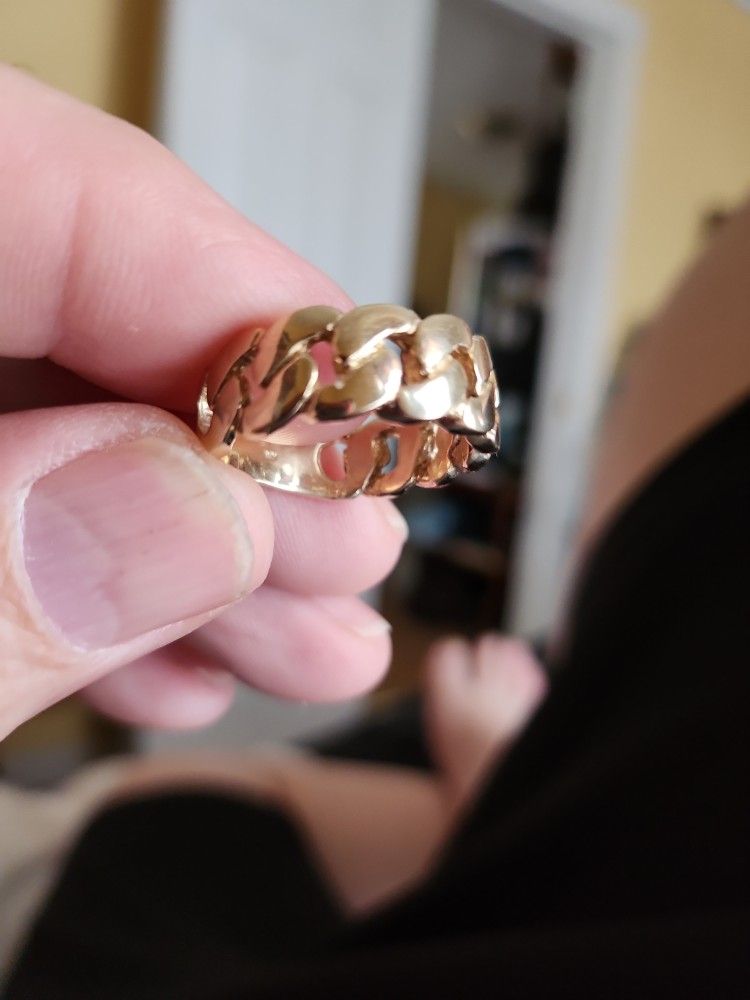14kt Cuban Link Yellow Gold Ring