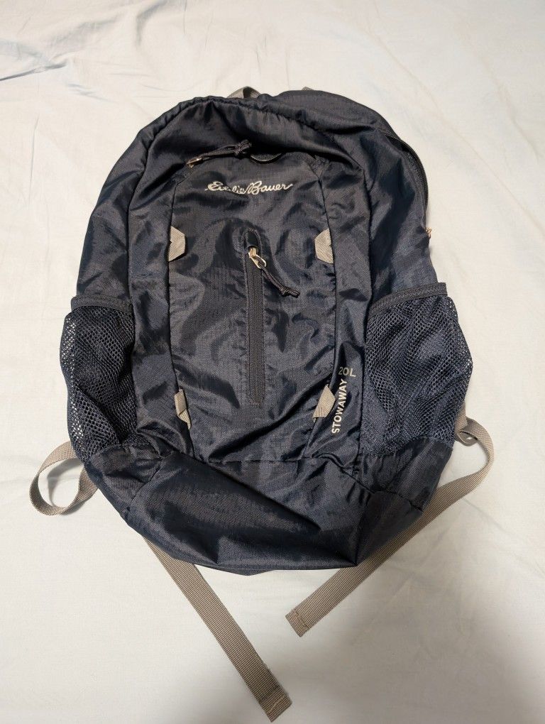 Eddie Bauer Stowaway Packable Backpack 20 Liter Navy Blue 