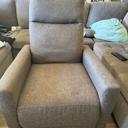 Modern Gray Chaise Lounge / Recliner Chair 