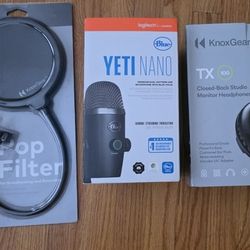 Podcast Microphone,  Headphones 