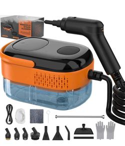 Steam Cleaner For Home & Car-Portable Handheld Steamer For Cleaning With 3-Level Handle, 15s Heat-Up, Large Tank, 16 Accessories - Clean Grease, Grout