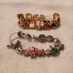 Two Christmas Bracelets 2.50 Each Both For $4.00