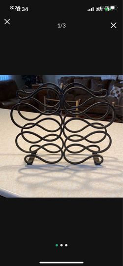 Vintage 10 BottleWrought Iron Wine Rack