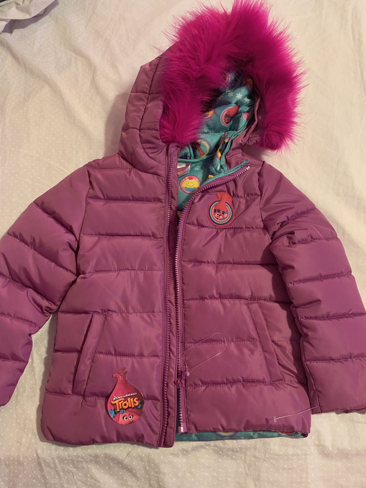 Girls ‘Trolls’ Coat, new, size 5