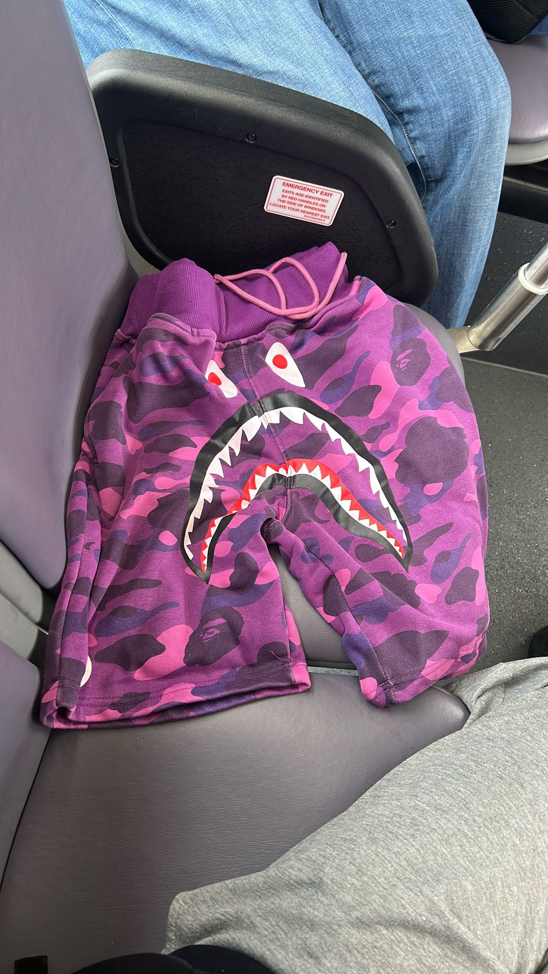 Bape Shorts Almost Brand New Purple Camo Shark Sweat Shorts
