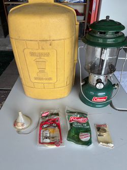 Coleman fuel camping lantern with case