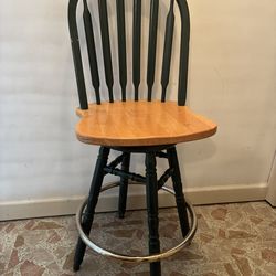 ROTATING BARSTOOL REAL OAK WOOD