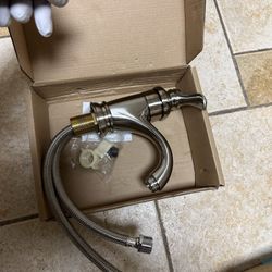 New Bathroom Sink Faucet Satin Nickel Finish