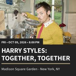 Harry Styles 10/09/26 MSG Tickets