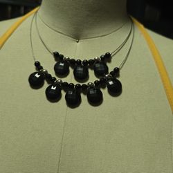 20 Inch Black Doulble Stringed Necklace