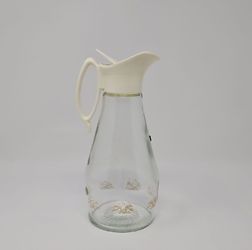 Vintage Log Cabin Glass Maple Syrup Dispenser
