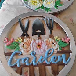 Metal garden signs