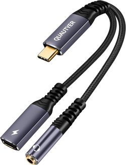 USB Type C 2 In 1 Head Phone Jack And Adapter