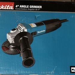 New Makita 6 Amp Corded 4 in. Lightweight Angle Grinder with Grinding Wheel, Wheel Guard Side Handle Hard Case