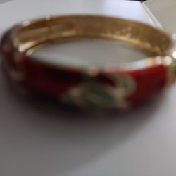 Vintage Gold Enamel TURTLE Hinge BRACELET