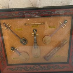 Chinese Instrument Shadow Box 