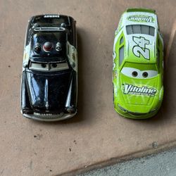 Disney/Pixar Cars die-cast Sheriff, and Chick Hicks