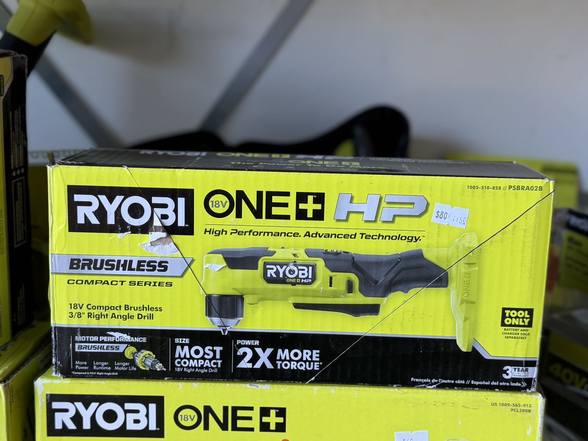 RYOBI ONE+ HP 18V Brushless Cordless Compact 3/8 in. Right Angle Drill (Tool Only)