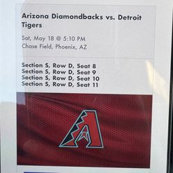 Dbacks Vs Detroit Tigers Tickets 