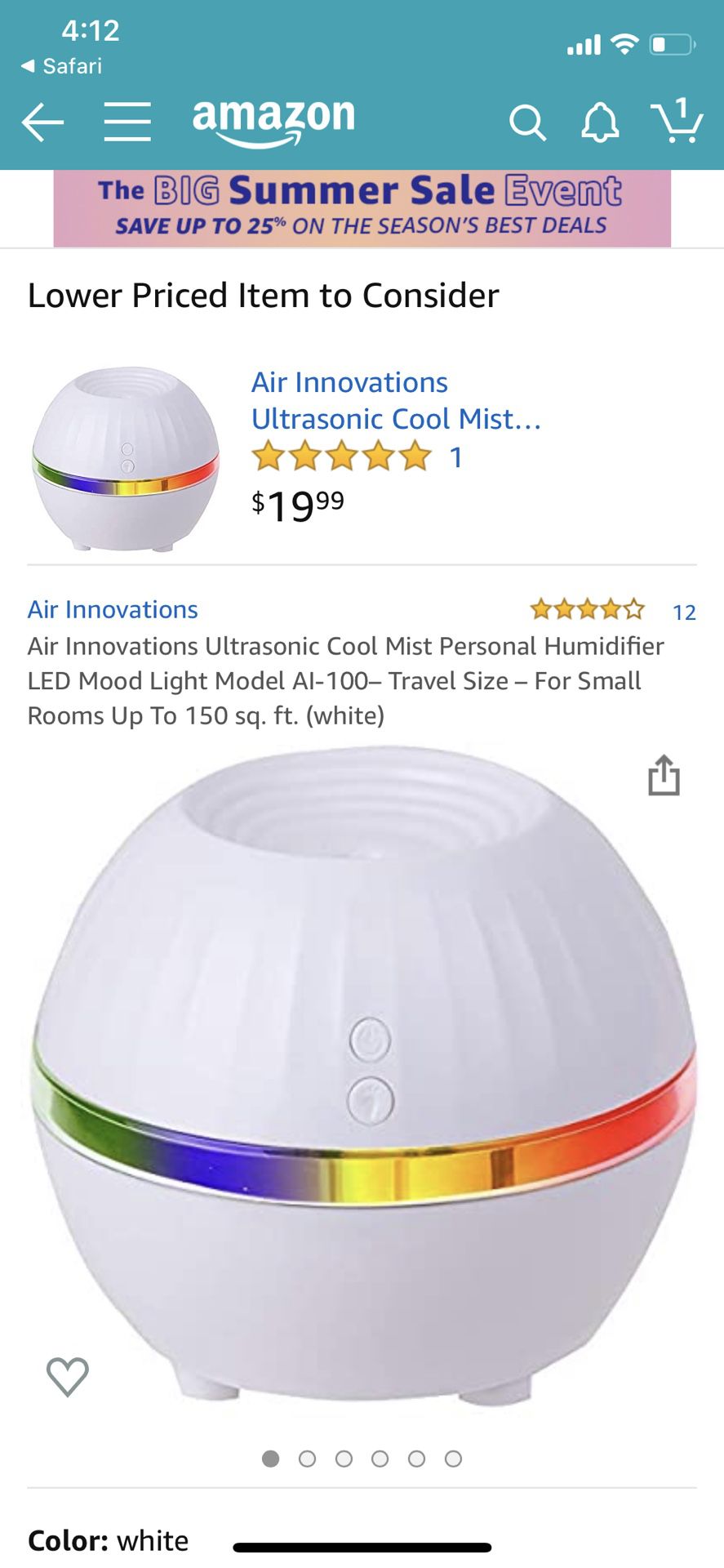 Personal Humidifier, Air Innovations