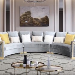 Three piece sectional sofa set