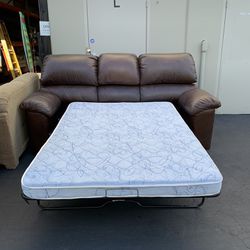 Full Size Leather Sleeper Sofa Clean and Good Condition 