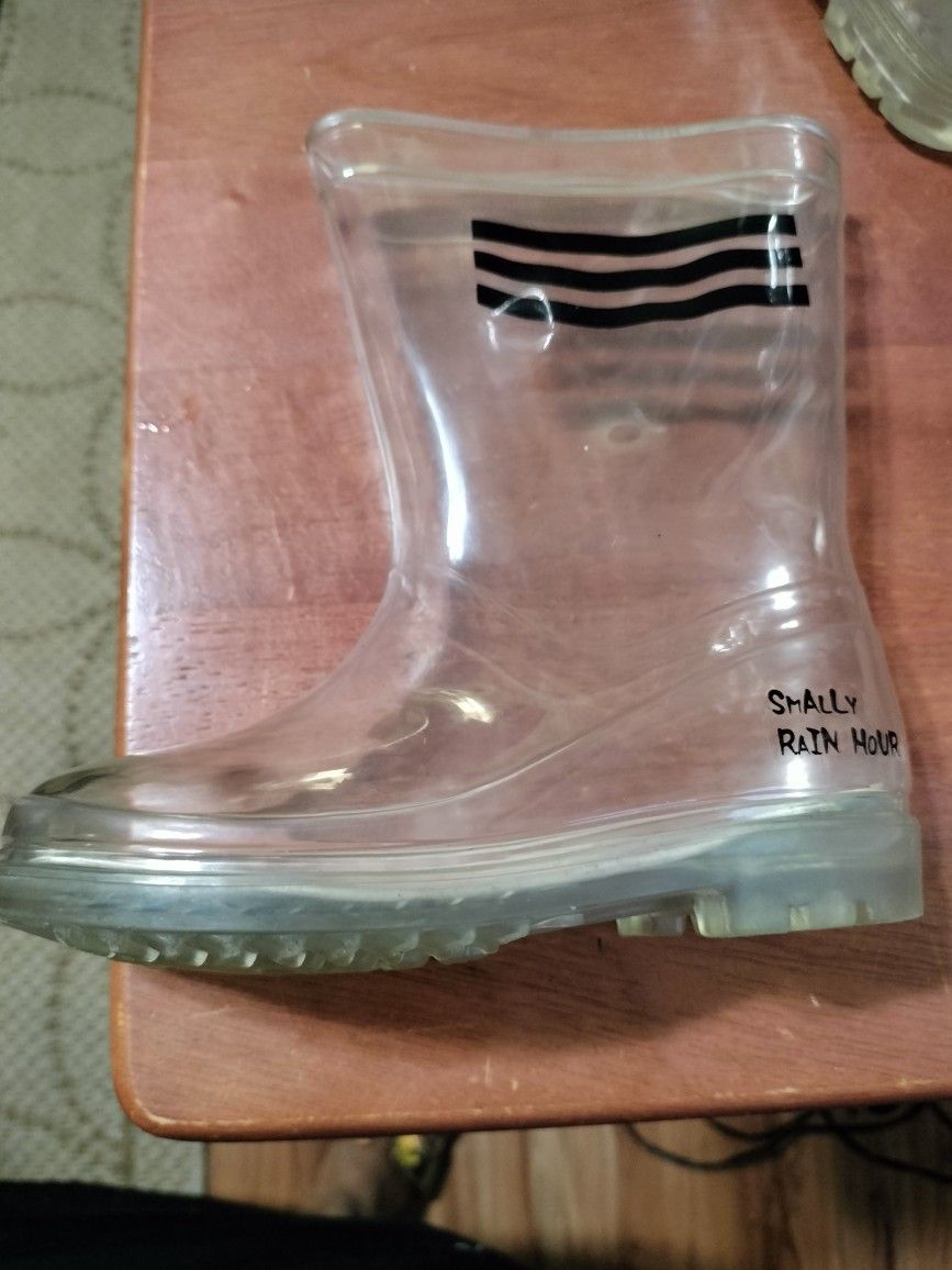 Clear Unisex Rain Boots kids Size 11