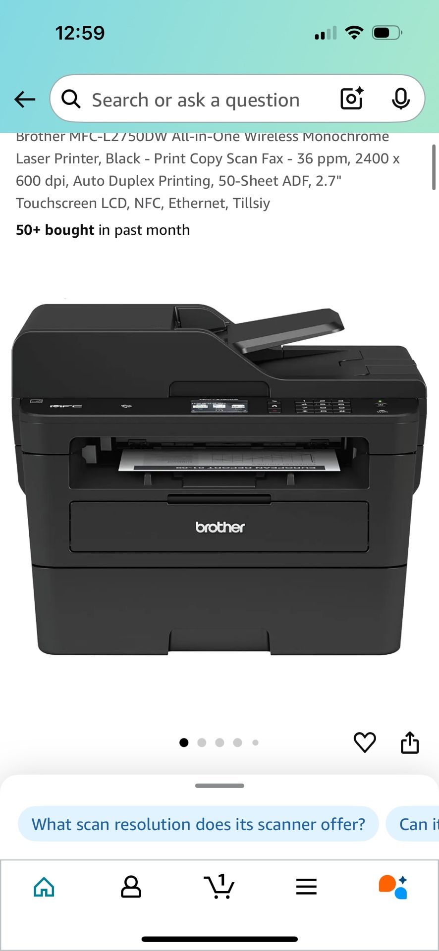 Brother All In One Laser Printer MFC-2750 DW