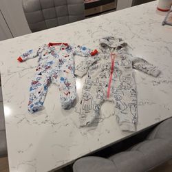 2 BABY ONEIES CARTER'S PUPPY SZ 6 MOS, DISNEY  BABY 3-6 MOS SEE DESCRIPTION 
