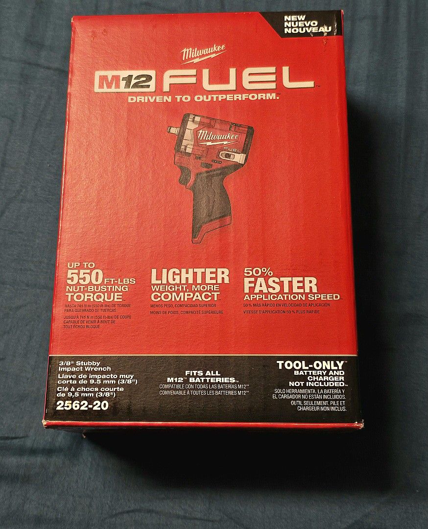 M12 FUEL Stubby 3/8 in. Impact Wrench (Tool-Only)
Brand New No Low Offers / Trades. Pick up in Burien Only Yes Available