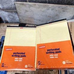 Staples brand perforated sheets writing pads @ 22 Pads 