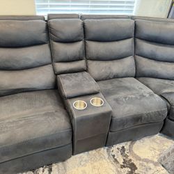 recliner sofa 5 seater 2022 color greyish blue 