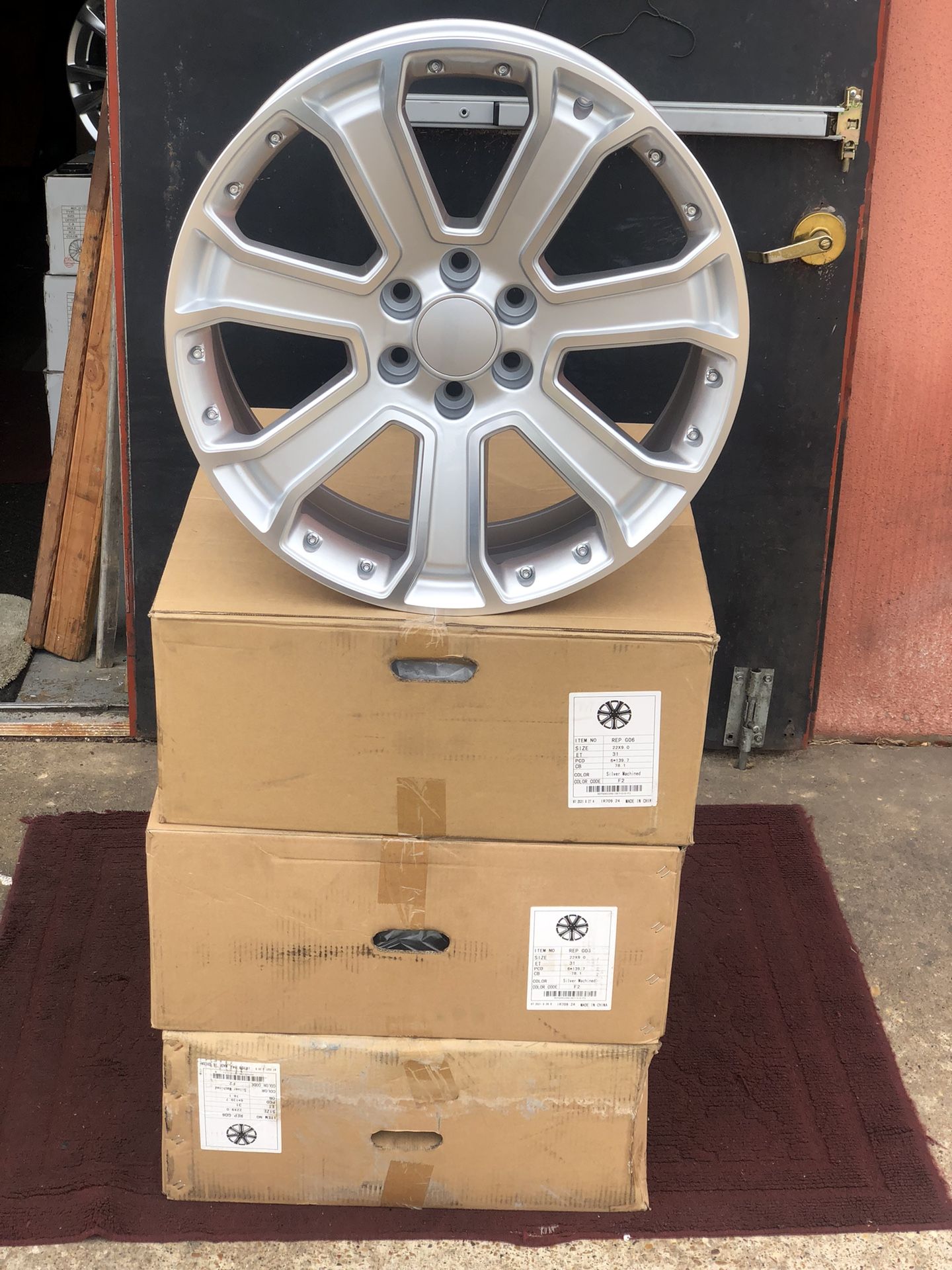 Chevy GMC Cadillac Escalade Dodge Ram Nissan titan Infiniti new Rims Wheels 22 Inch 6 Lugs bolt