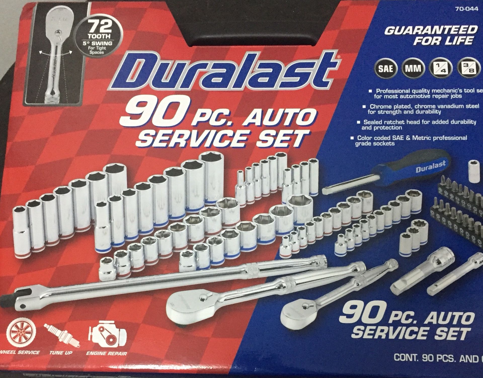 Duralast 90 pc socket set with the carrying case for sale .. serious inquires only....