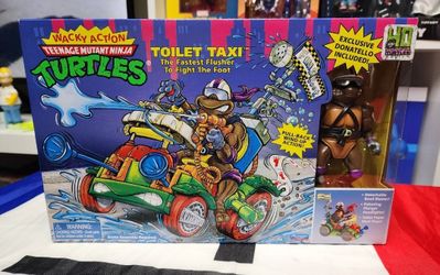 TMNT Teenage Mutant Ninja Turtles 40th Toilet Taxi & Donatello Playmates