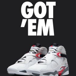 Air Jordan 8 White and True Red, Bugs Bunny Men's size 10