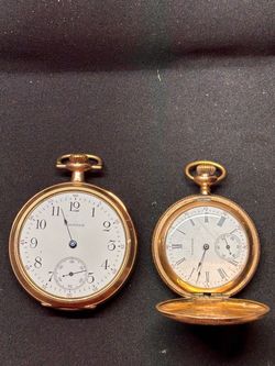 Two Antique Early 1900s Waltham Pocket Watch