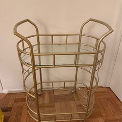 2-tier gold bar cart