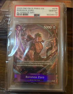 Roronoa Zoro Alternate Art PSA 10 One Piece Card