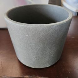 Ceramic Planter 6"x7" Gray No Drainage Hole 
