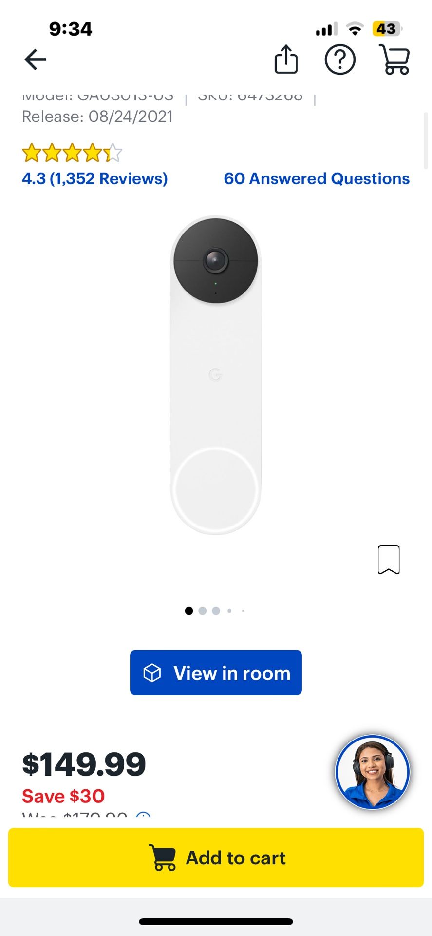 Google Wireless Doorbell Camera