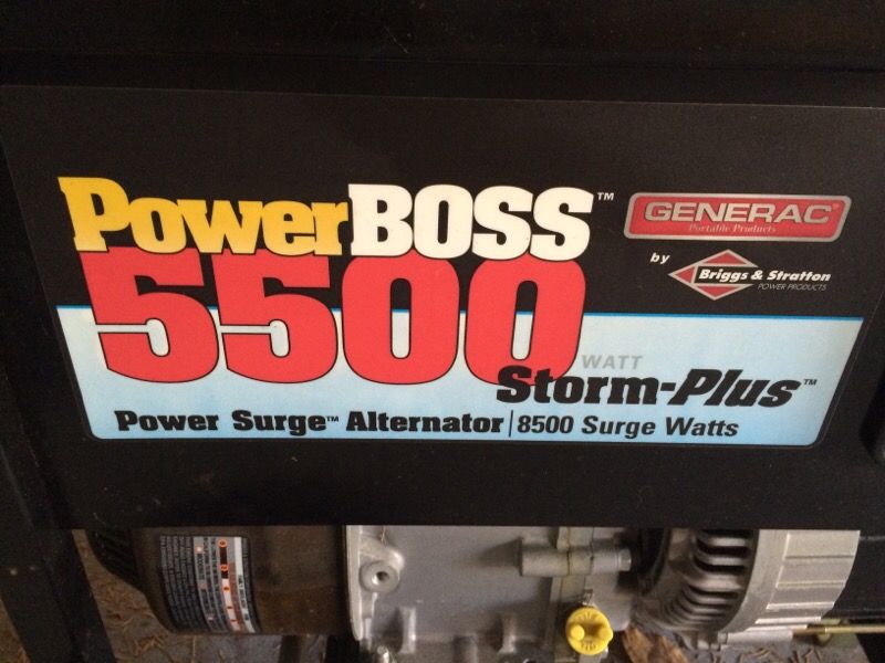 Briggs & Stratton Power Boss 5500 Storm plus 8500 surge watts generator