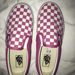 NEVER WORN! Brand New Pink checkerboard VANS 